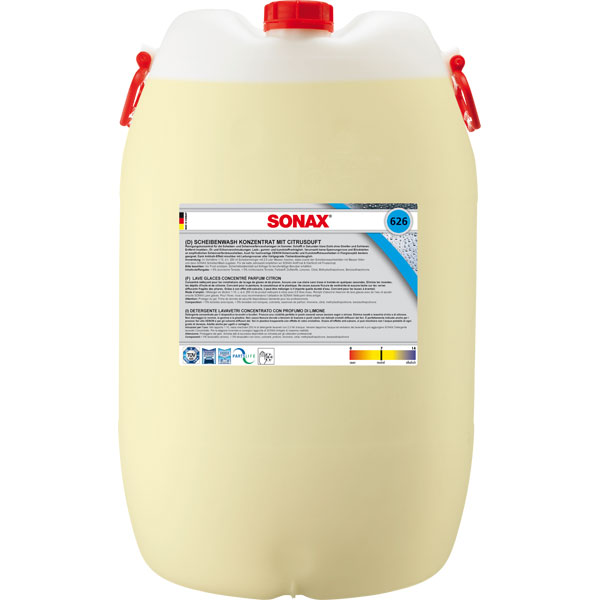 sonax ScheibenWash Konzentrat mit Citrusduft Reinigungskonzentrat für die Scheiben - und Scheinwerferwaschanlage im Sommer