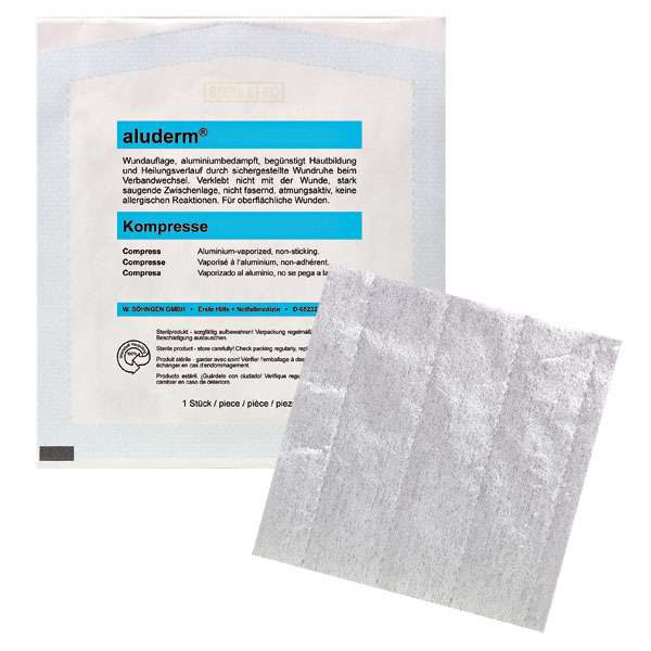 Söhngen aluderm Kompresse einzeln steril verpackt aluminiumbedampfte Wundauflage
