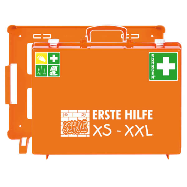 Erste Hilfe Koffer SÖHNGEN Kinder Verbandkasten Schule XS - XXL, MT - CD orange