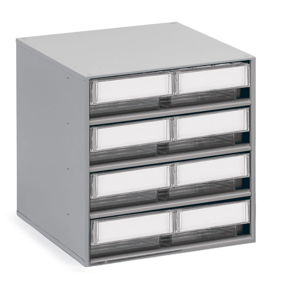 Treston Schubladenmagazin grauer Metallrahmen, Schubladenfarben: glasklar