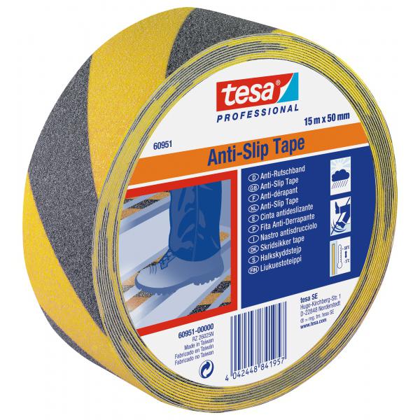 tesa Anti-Rutschband schwarz-gelb 15 x 50 rutschhemmendes