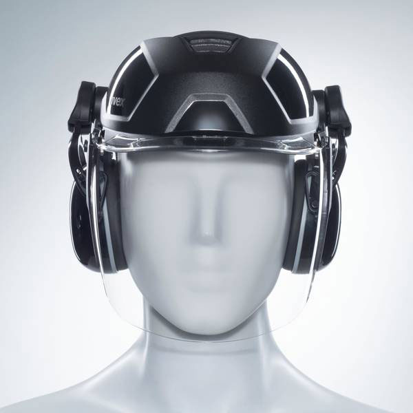 uvex Gesichtschutz pheos faceguard mit Gehörschutz vormontiertes  Schutzsystem zur Entlastsung der Wirbelsäule kaufen