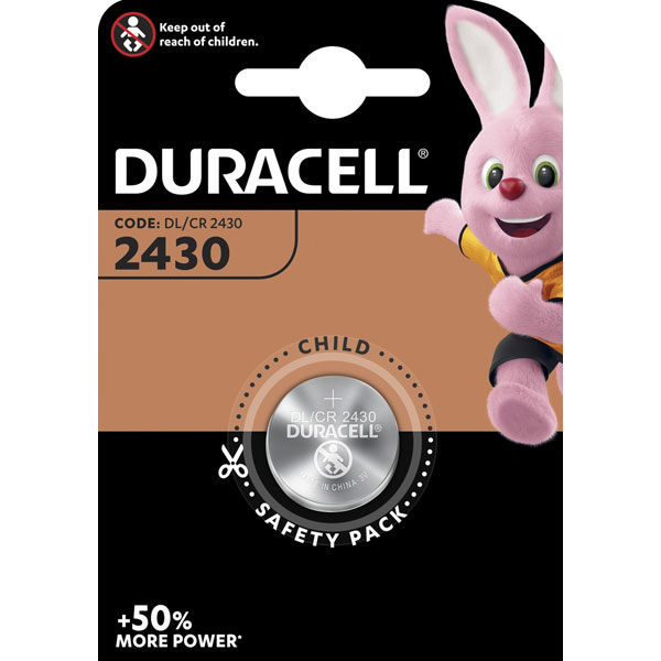 Duracell Knopfzellen Lithium 2430 Knopfzellenbatterie