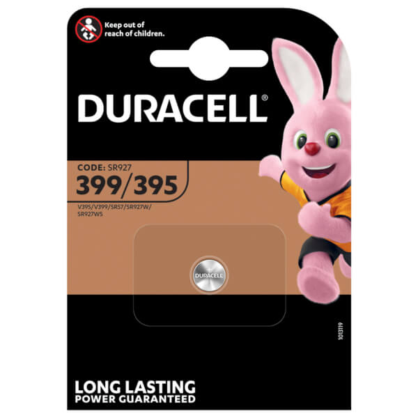 Duracell Knopfzellen 399 / 395 (SR927 / V395 / V399 / SR57 / SR927W / SR927WS) Silber - Oxid Knopfzelle