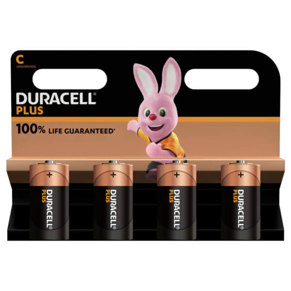 Duracell Plus +100% Alkaline - Batterie C (MN1400 / LR14) 1.5 V