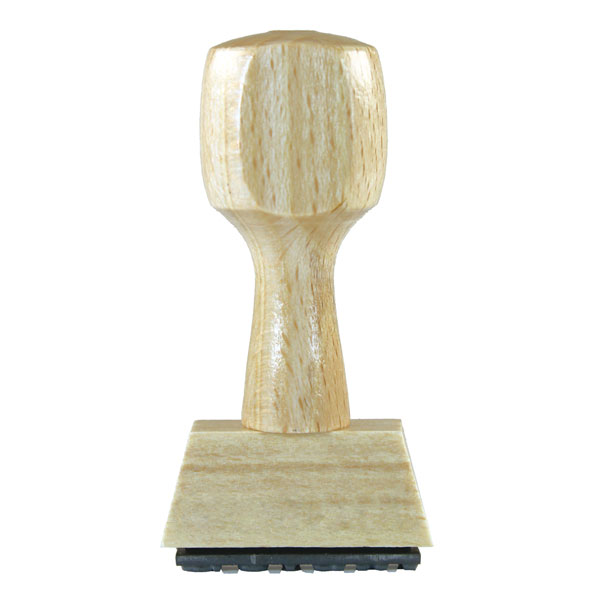 Holzstempel mit Standardtext in verschiedenen Versionen